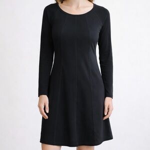 prAna Black Organic Cotton Stretch Knit Dress Raglan Long Sleeve — Size Medium